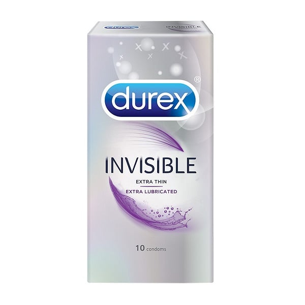 Bao Cao Su Durex Invisible Extra Thin, Extra Lubricated Hộp 10 Cái