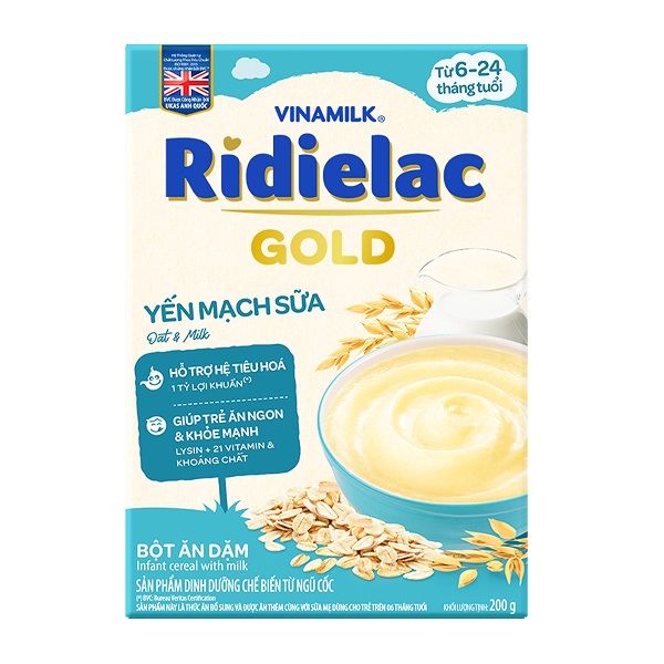 Bột Ăn Dặm Ridielac Gold Yến Mạch Sữa 200g