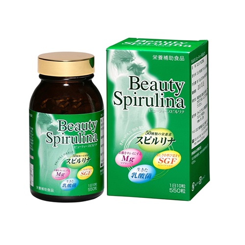 Thực Phẩm Bảo Vệ Sức Khỏe: Tảo Beauty Spirulina Nhật Bản 550 Viên | Japanese Beauty Spirulina 550 Tablets