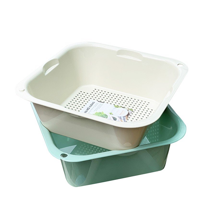 Bộ Thau Rổ Vuông 23Cm (Giao Màu Ngẫu Nhiên)