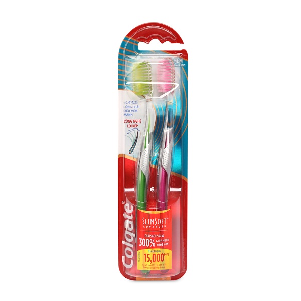 Bộ 2 Bàn Chải Đánh Răng Colgate Slimsoft Advanced
