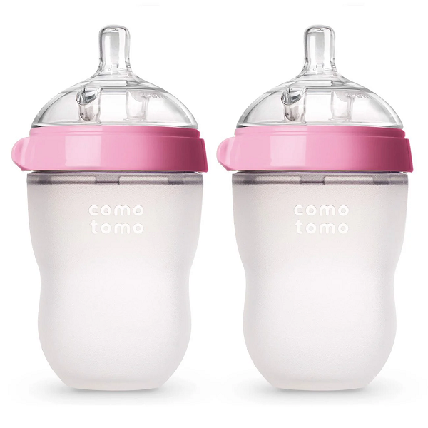 Bộ 2 Bình Sữa Silicone Comotomo 250Ml - Hồng Ad Ct00004