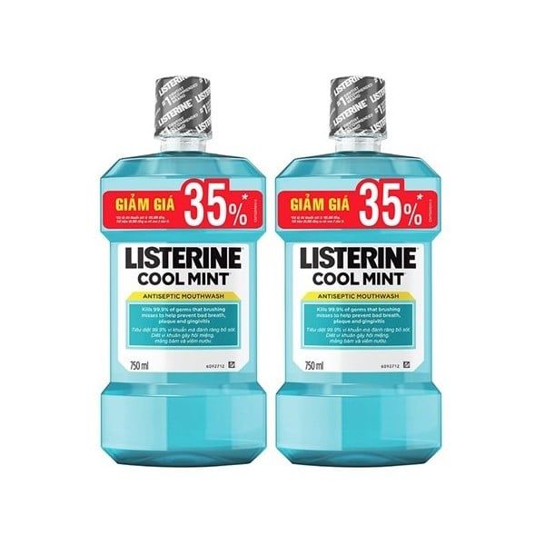 Bộ Đôi Nước Súc Miệng Listerine Coolmint - 750ml
