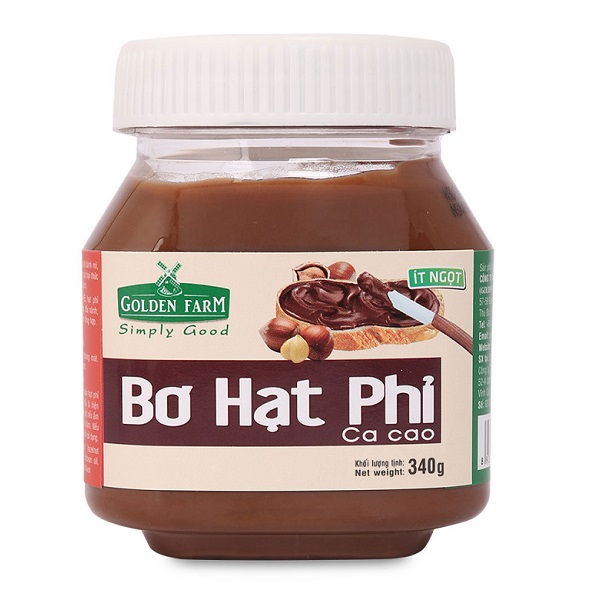 Bơ Hạt Phỉ Ca Cao Golden Farm 340G