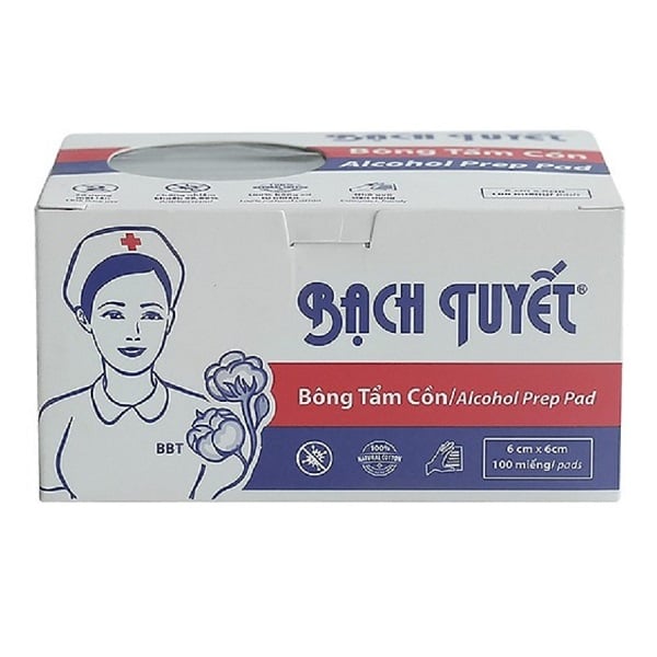 Bông Tẩm Cồn Bạch Tuyết 100 Miếng/Hộp