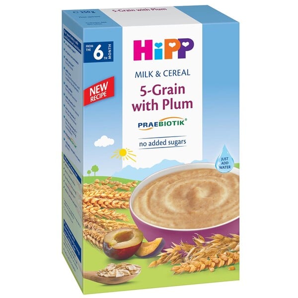 Bột Dinh Dưỡng Sữa Ngũ Cốc Hoa Quả Tổng Hợp - Mận Tây Hipp 250G