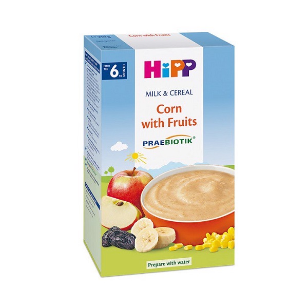 Bột Hipp Dinh Dưỡng Bắp, Sữa & Hoa Quả (250G)