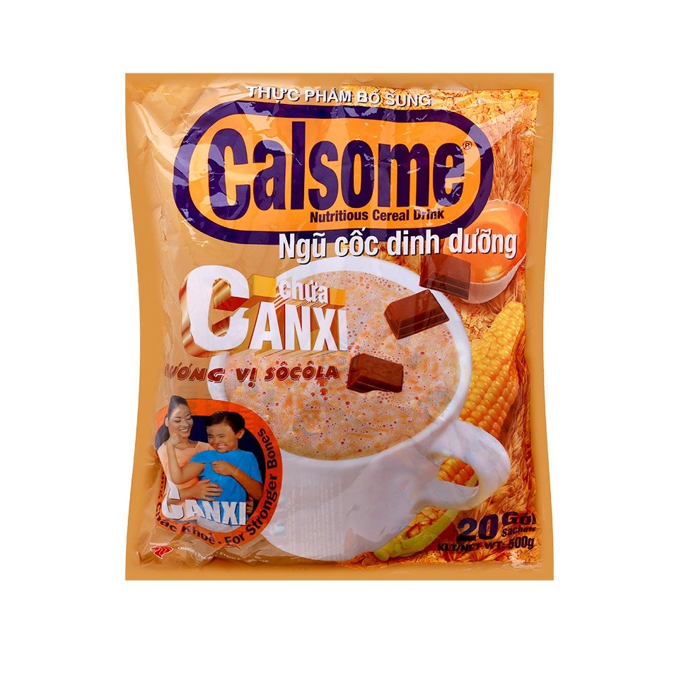 Bột Ngũ Cốc Dinh Dưỡng Calsome Hương Socola - 20 Gói X 25G