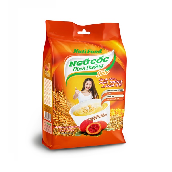 Bột Ngũ Cốc Nutifood Gấc & Canxi - 20 Gói X 25G