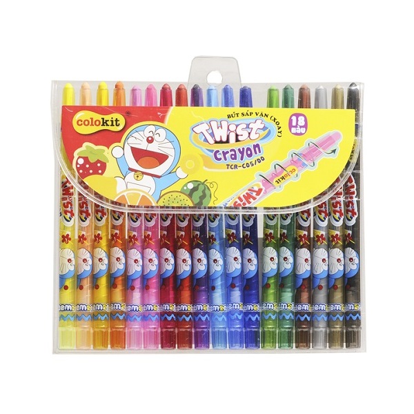 Bút Sáp Vặn Thiên Long Colorkit 18 Màu Tcr - C05/Do
