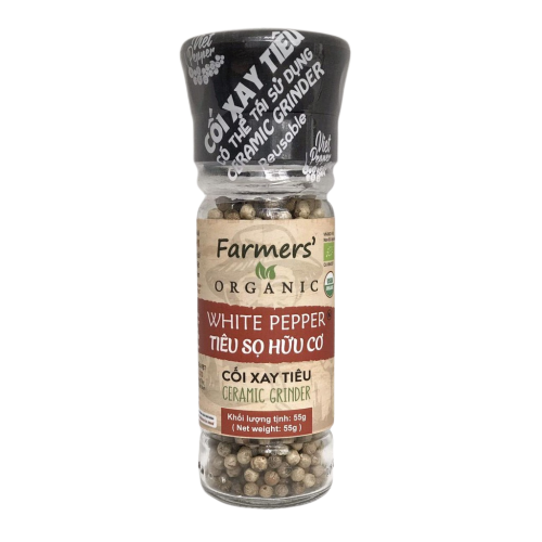 Tiêu Sọ Hạt Hữu Cơ Farmers 55G Có Cối Xay
