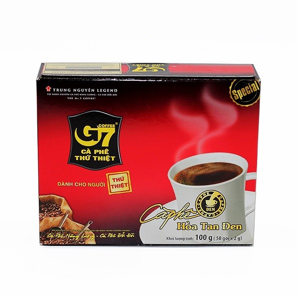 Cà Phê G7 Hòa Tan Đen Hộp 2G X 50 Gói