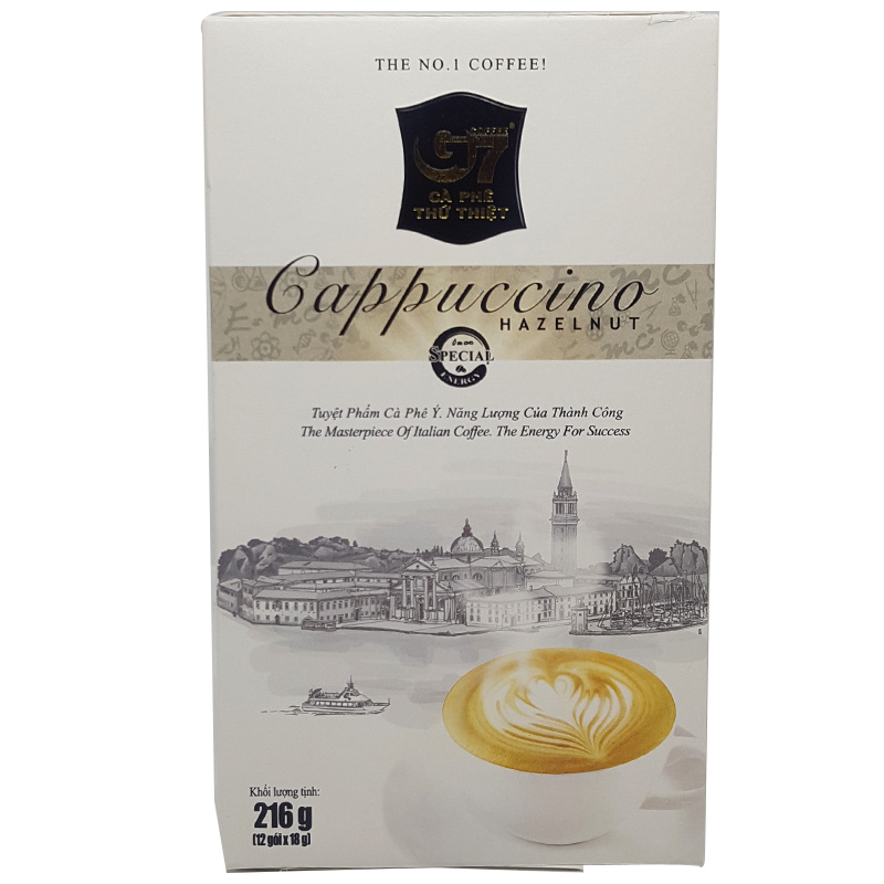 Cà Phê G7 Cappuccino Hương Hazelnut - Hộp 18G X 12 Gói
