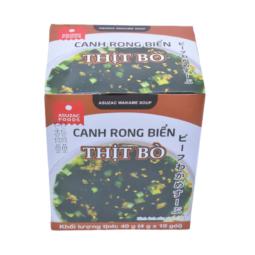 Hộp 10 Gói Canh Rong Biển Asuzac Thịt Bò 4G