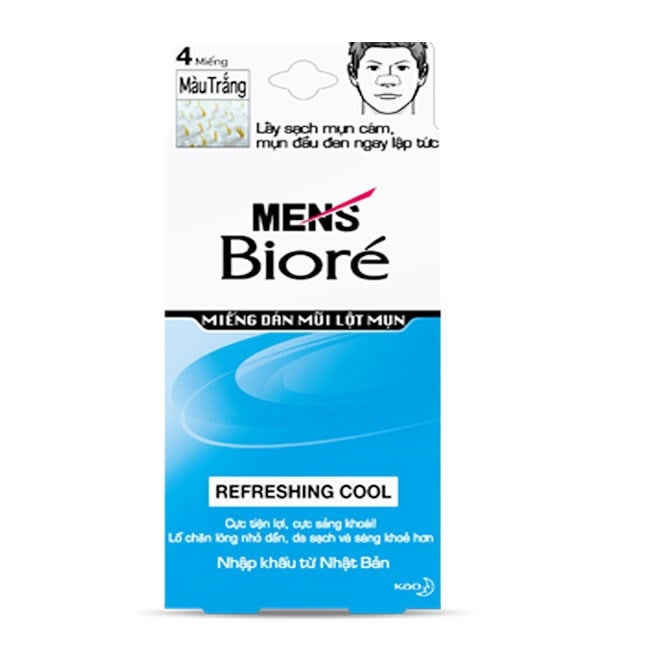 Miếng Dán Mũi Lột Mụn Nam Bioré | Biore Acne - Removing Nose Strips For Men