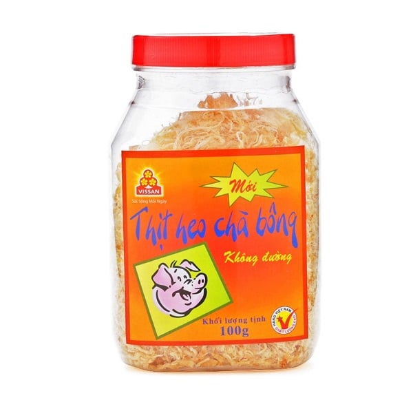 Chà Bông Heo Vissan Không Đường - Hũ 100G