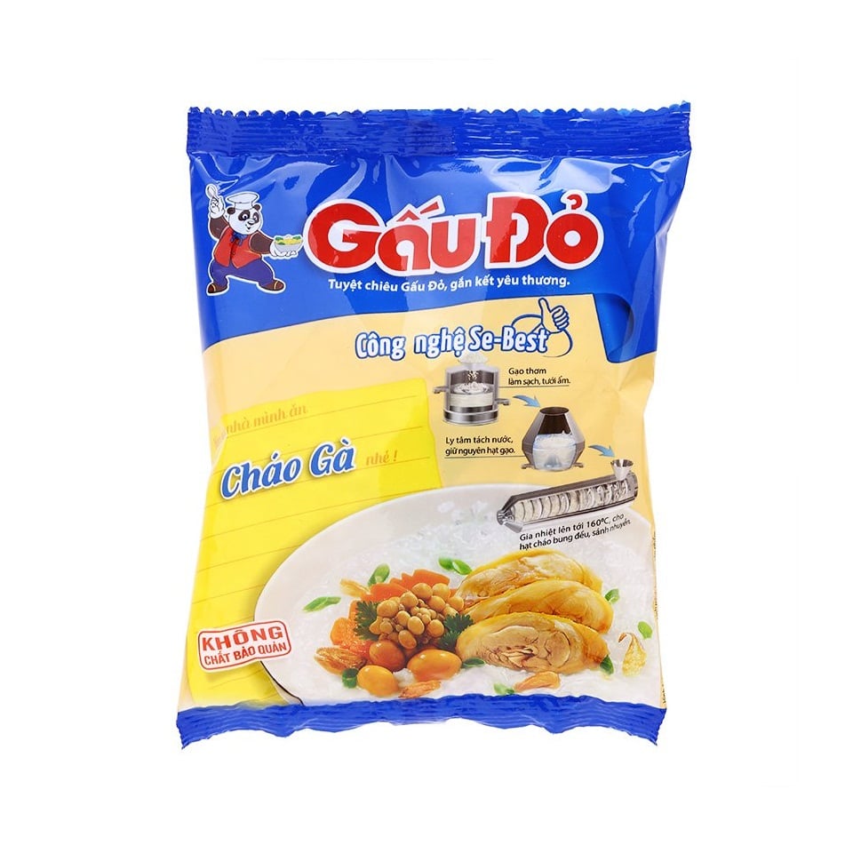 Cháo Ăn Liền Gấu Đỏ Vị Gà - Gói 50G