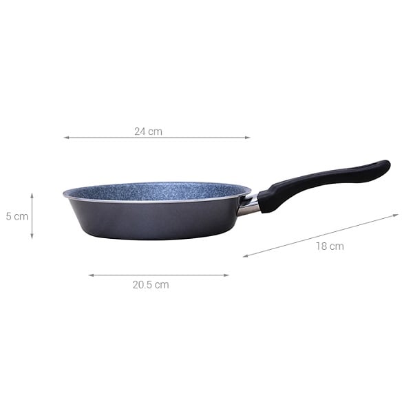 Chảo Chống Dính Vân Đá Từ Happycook 24Cm Mfp - 24Ih Gray