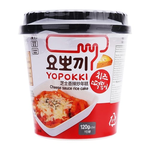 Bánh Gạo Topokki Vị Phô Mai (Dạng Cốc) 120G | Yopokki Cheese - Flavored Rice Cake (Cup) 120G