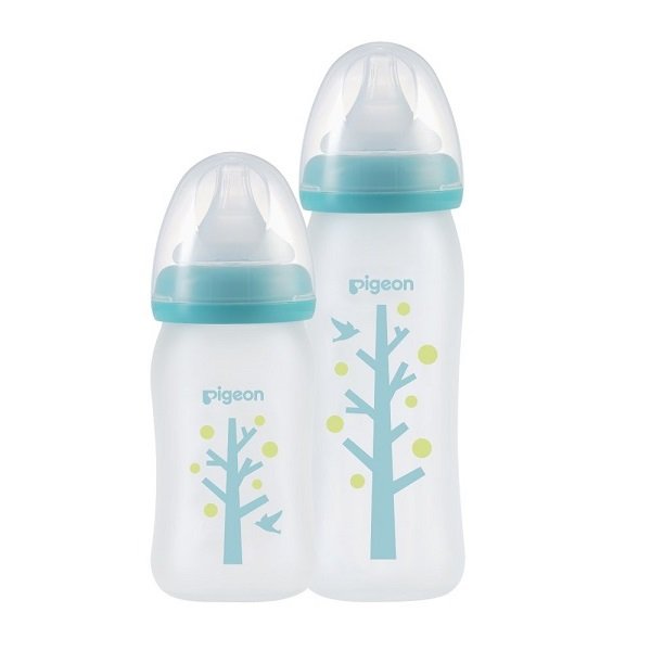Bình Sữa Thủy Tinh Silicone Pigeon 240Ml - Cây Xanh