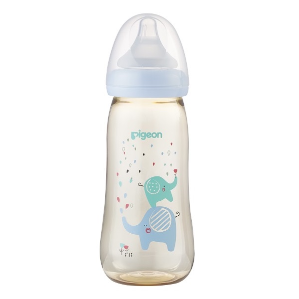 Bình Sữa Ppsu Cao Cấp Pigeon Hình Voi Xanh 330Ml