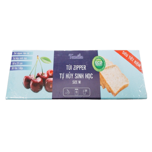 Túi Zipper Tự Hủy Sinh Học Tamiko Size M 18X21Cm