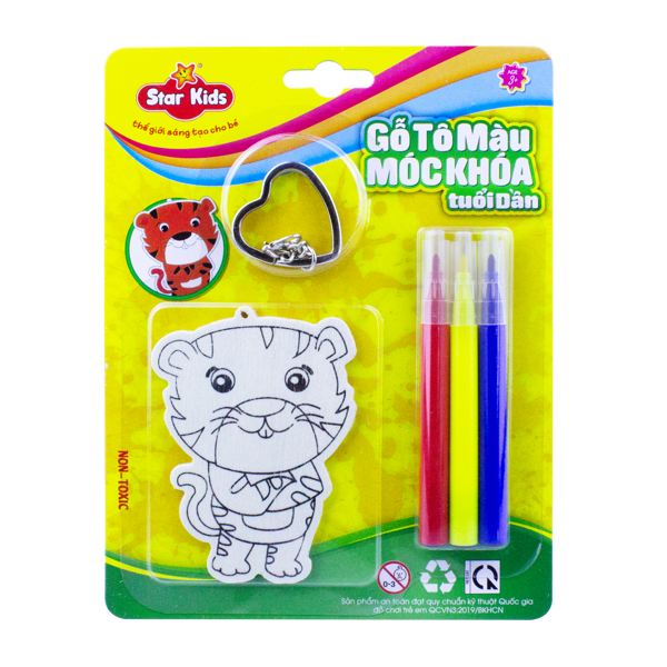 Gỗ Tô Màu Móc Khóa Tuổi Dần R - Star K - 231/3