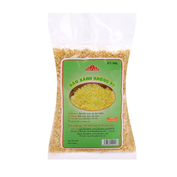 Đậu Xanh Không Vỏ Việt San - Gói 500G