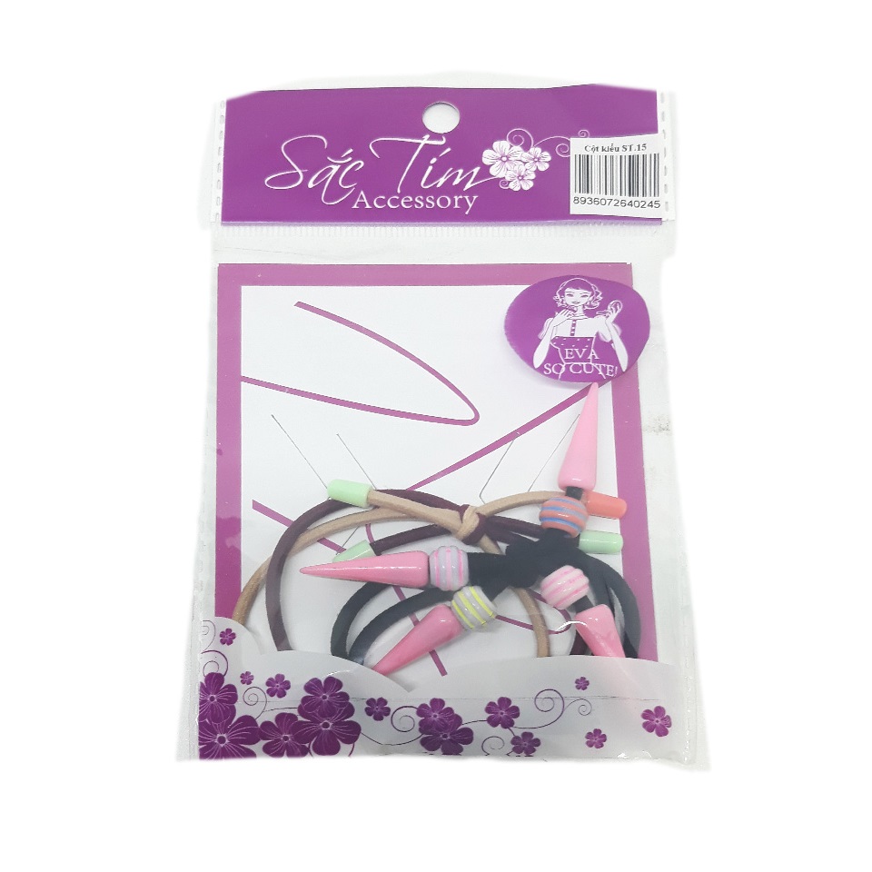 Dây Cột Tóc Sắc Tím 15 - Bộ 2 Dây