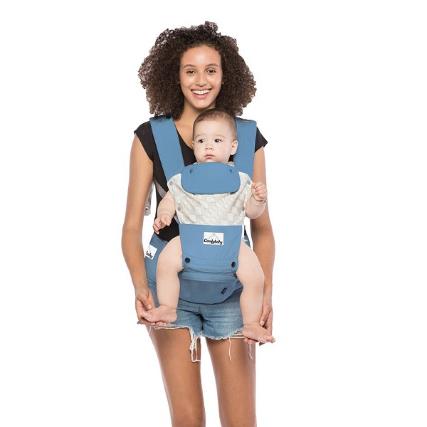 Địu Ngồi Cao Cấp Siêu Mềm 4 Tư Thế Comfybaby Màu Xanh Hc003