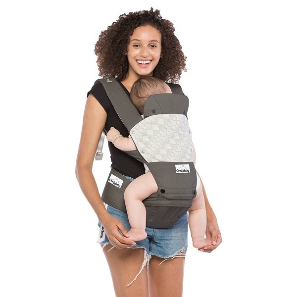 Địu Ngồi Cao Cấp Siêu Mềm 4 Tư Thế Comfybaby Màu Ghi Hc003