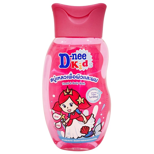 Dầu Tắm Gội Toàn Thân D - Nee Cherry Berry Dành Cho Trẻ Em Trên 3 Tuổi Màu Hồng 200Ml