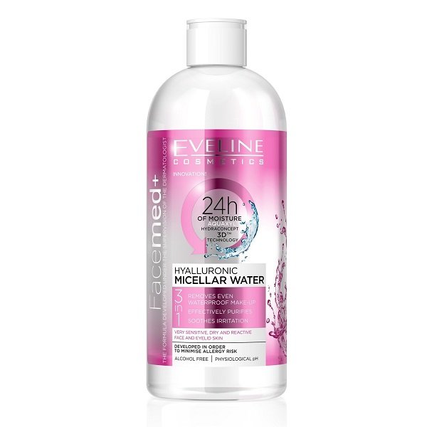 Nước Tẩy Trang Eveline Facemed + Hyalluronic Micellar Water 400Ml