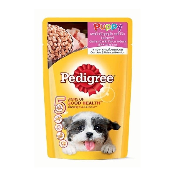 Thức Ăn Cho Chó Con Vị Gà Nấu Sốt Pedigree Túi 130G