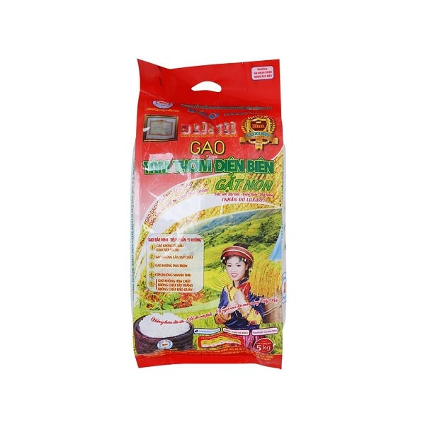 Gạo Tám Thơm Điện Biên Gặt Non (Nhãn Đỏ Luxury) 5Kg