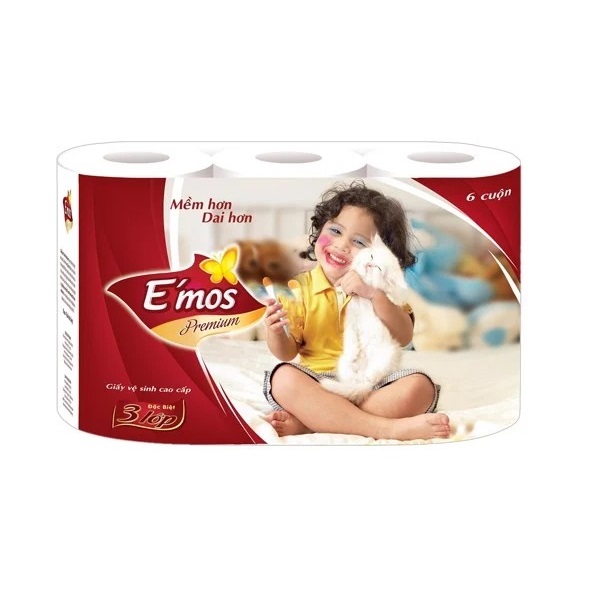 Giấy Vệ Sinh E'mos Premium 6 Cuộn 3 Lớp