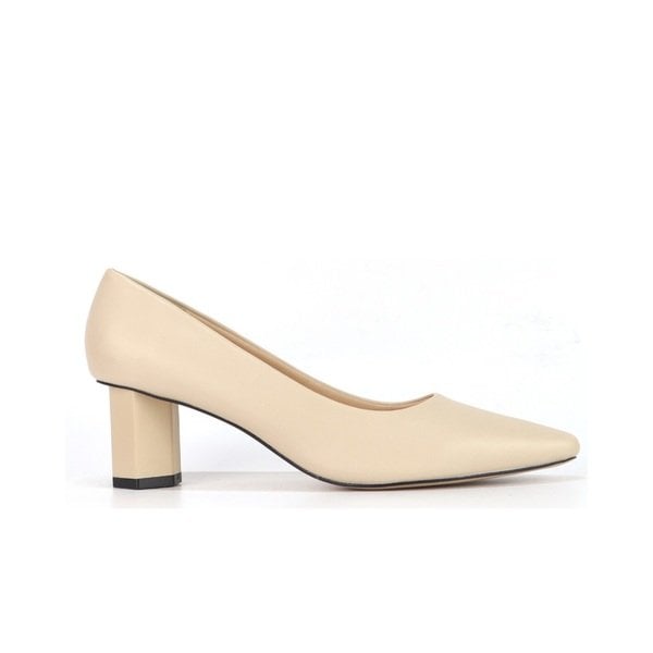 Giày Búp Bê Gót Trụ Cao 5Cm Màu Kem Cillie 1042 (Store 5703)