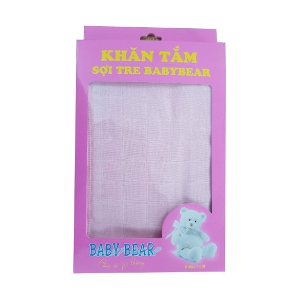 Khăn Tắm Sợi Tre Baby Bear 80 X 95Cm 2 Lớp - Giao Màu Ngẫu Nhiên