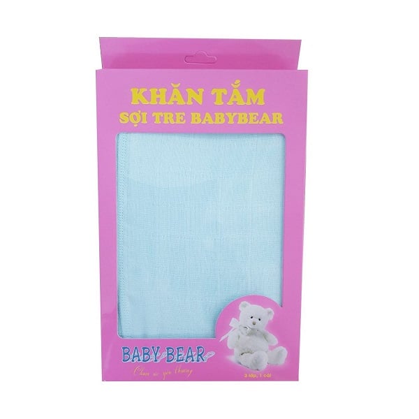 Khăn Tắm Sợi Tre Baby Bear 84 X 95Cm 3 Lớp - Giao Màu Ngẫu Nhiên