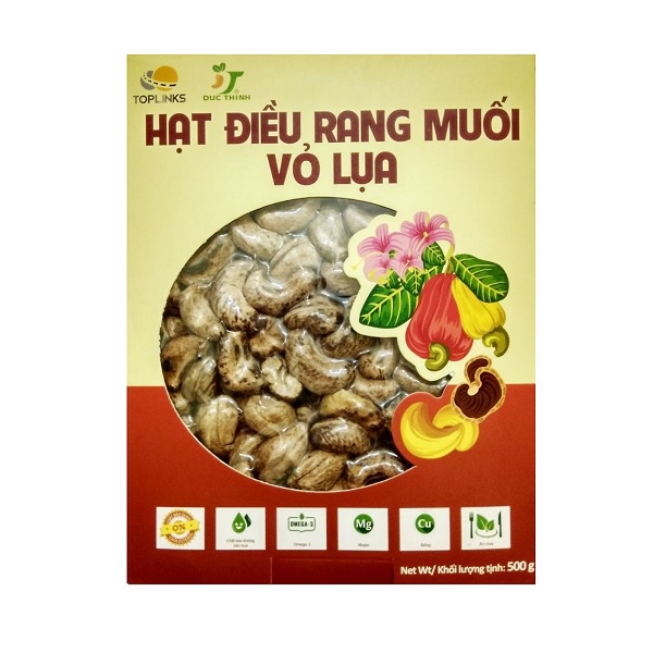 Hạt Điều Rang Muối Vỏ Lụa Toplinks (500G)