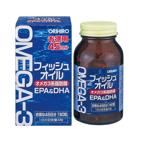 Thực Phẩm Bảo Vệ Sức Khỏe Dầu Cá Orihiro Omega 3 180 Viên