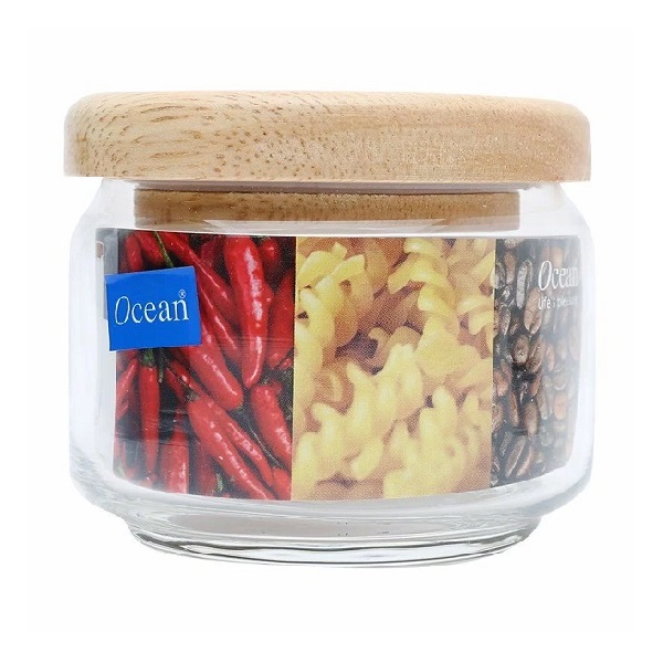 Hủ Thủy Tinh Ocean Pop Jar Nắp Gỗ 325Ml - 5B02511G0001