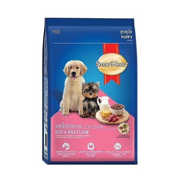 Thức Ăn Chó Con Vị Bò Và Sữa Smartheart 1.5Kg