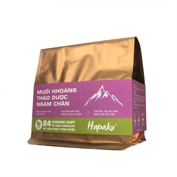 Muối Khoáng Ngâm Chân Thảo Dược Hapaku Hộp 4 Túi X 400G