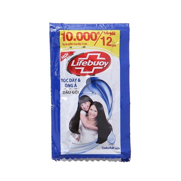 Dầu Gội Lifebuoy Tóc Dày Óng Ả 6G X 12Gói