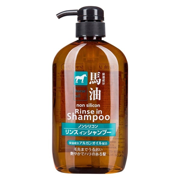 Dầu Gội Kumano Cosme Station Horse Oil Non Silicon Rinse In Shampoo 600Ml