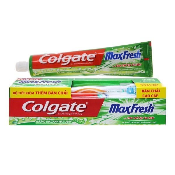 Kem Đánh Răng Colgate Maxfresh Trà Xanh 230G Tặng Bàn Chải Cao Cấp