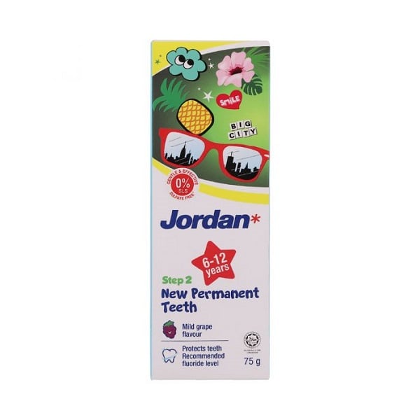 Kem Đánh Răng Trẻ Em Jordan 6 - 12 Tuổi Hương Nho 75G