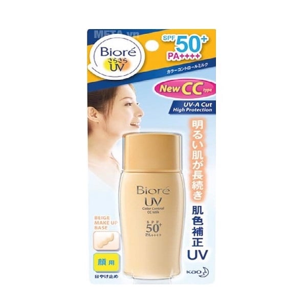 Kem Chống Nắng Bioré Uv Color Control Cc Milk Spf50+/Pa++++ 30Ml