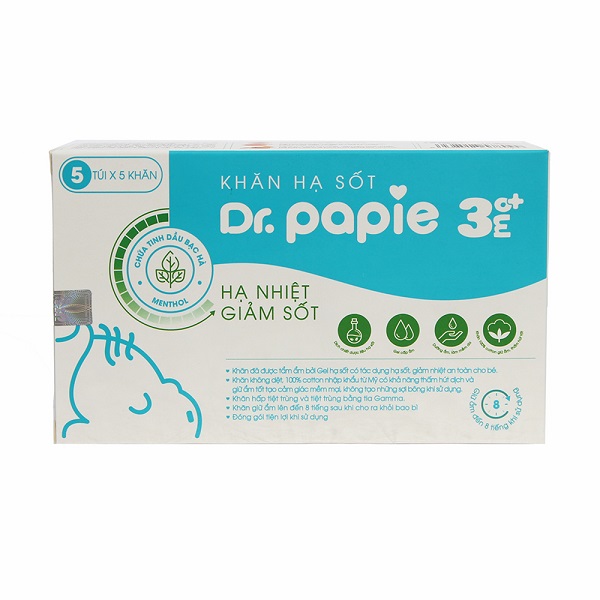 Khăn Lau Hạ Sốt Dr.papie 3M+